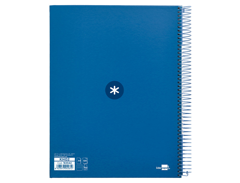 Caderno espiral liderpapel a4 micro antartik capa forrada 120f 100 gr horizontal 5 bandas 4 furos cor azul escuro ( Imagem 3 de 11 ) - Preview