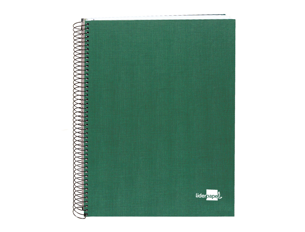 Spiral notebook, Liderpapel Paper Coat, 160 sheets, A5 grid, green. ( Imagem 4 de 10 ) - Preview