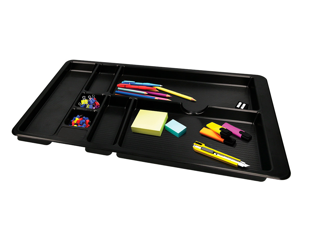 Bandeja organizadora q-connect de gavetas cor preto 364x225x21 mm ( Imagem 5 de 6 ) - Preview