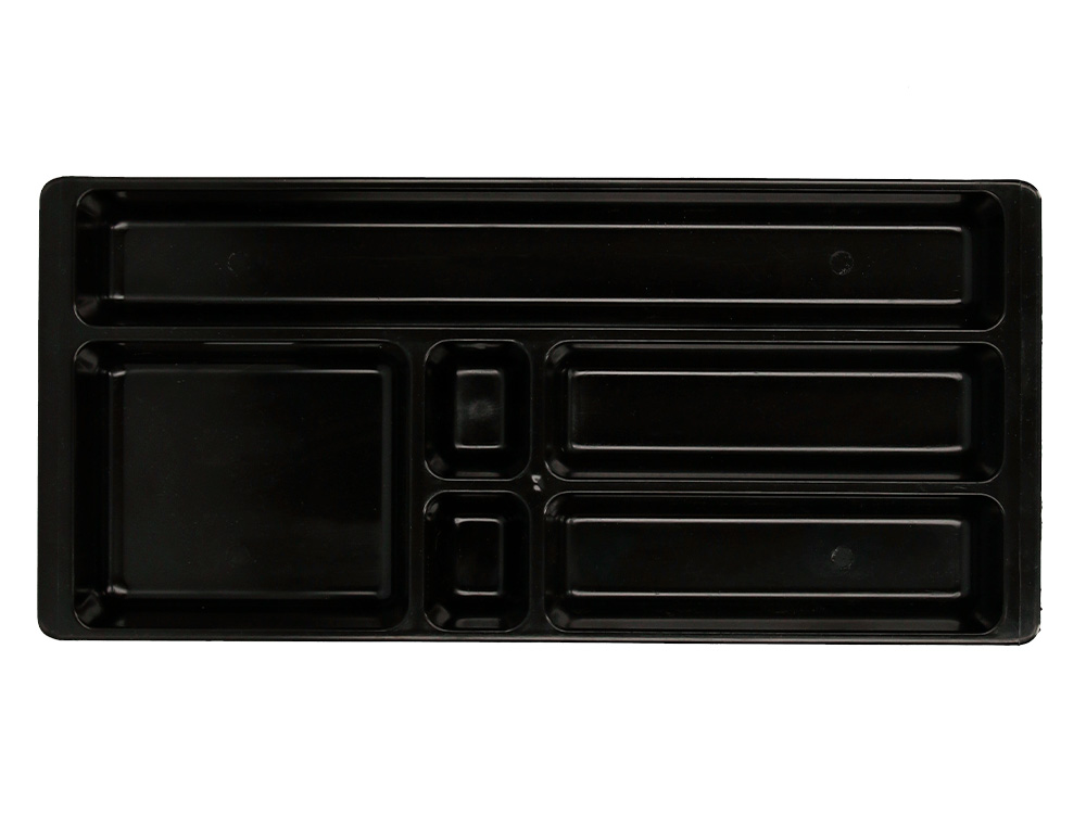 Bandeja organizadora q-connect de gavetas cor preto 344x160x33 mm ( Imagem 2 de 6 ) - Preview