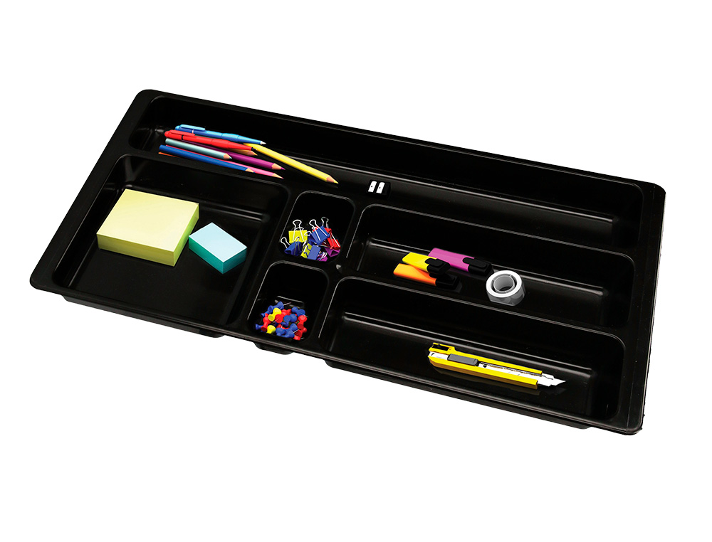 Bandeja organizadora q-connect de gavetas cor preto 344x160x33 mm ( Imagem 5 de 6 ) - Preview