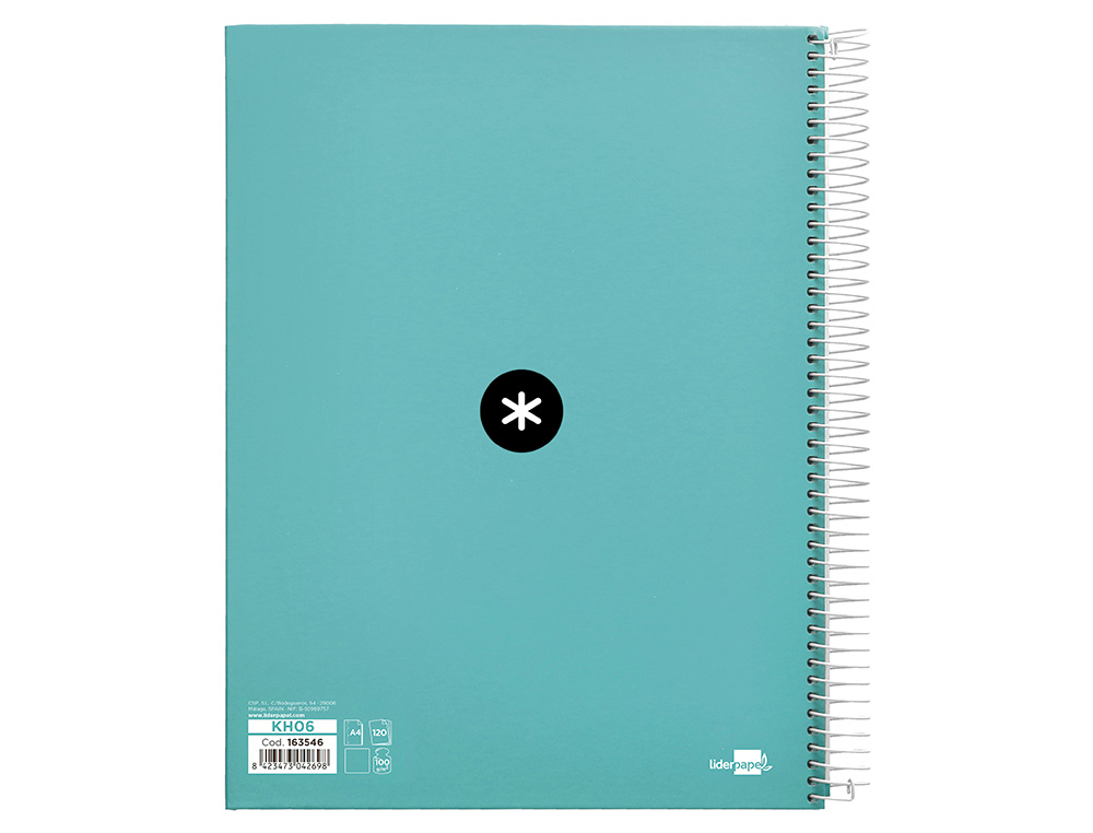 Caderno espiral liderpapel a4 micro antartik capa forrada 120f 100 gr liso 5 bandas 4 furos cor menta ( Imagem 3 de 11 ) - Preview