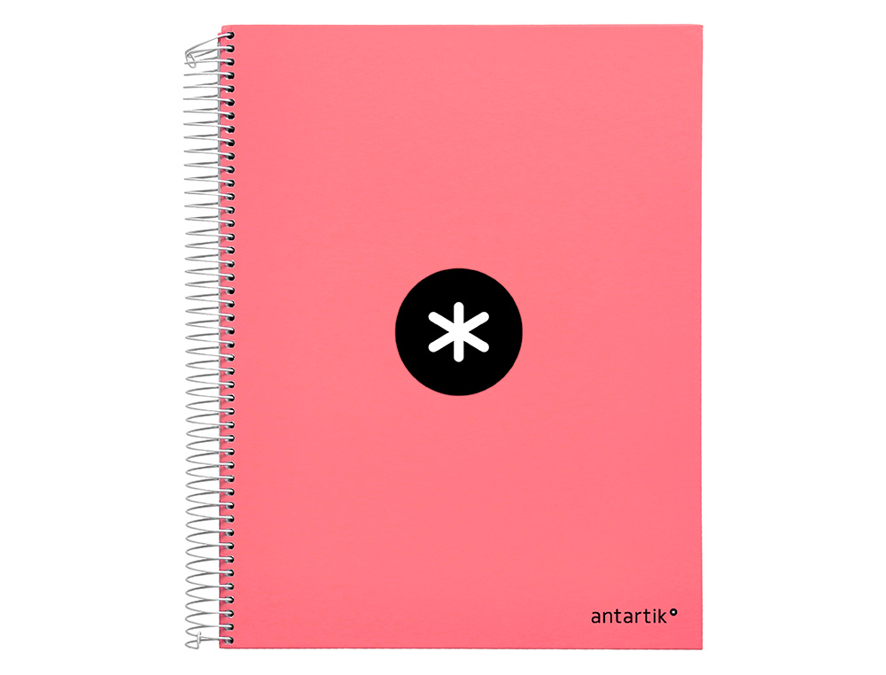 Caderno espiral liderpapel a4 micro antartik capa forrada 120f 100 gr liso 5 bandas 4 furos cor coral ( Imagem 2 de 11 ) - Preview