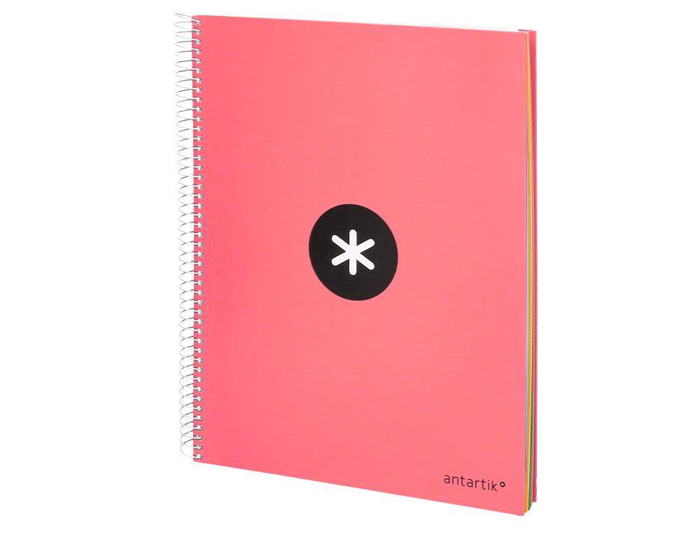 Caderno espiral liderpapel a4 micro antartik capa forrada 120f 100 gr liso 5 bandas 4 furos cor coral ( Imagem 4 de 11 ) - Preview
