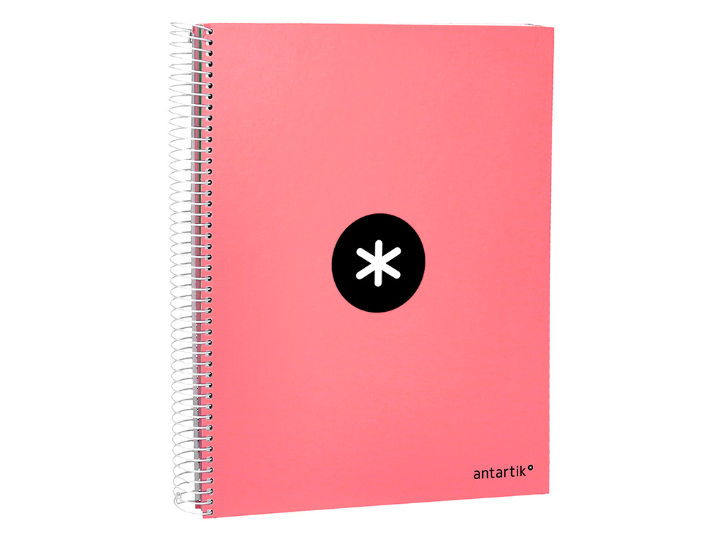 Caderno espiral liderpapel a4 micro antartik capa forrada 120f 100 gr liso 5 bandas 4 furos cor coral ( Imagem 5 de 11 ) - Preview