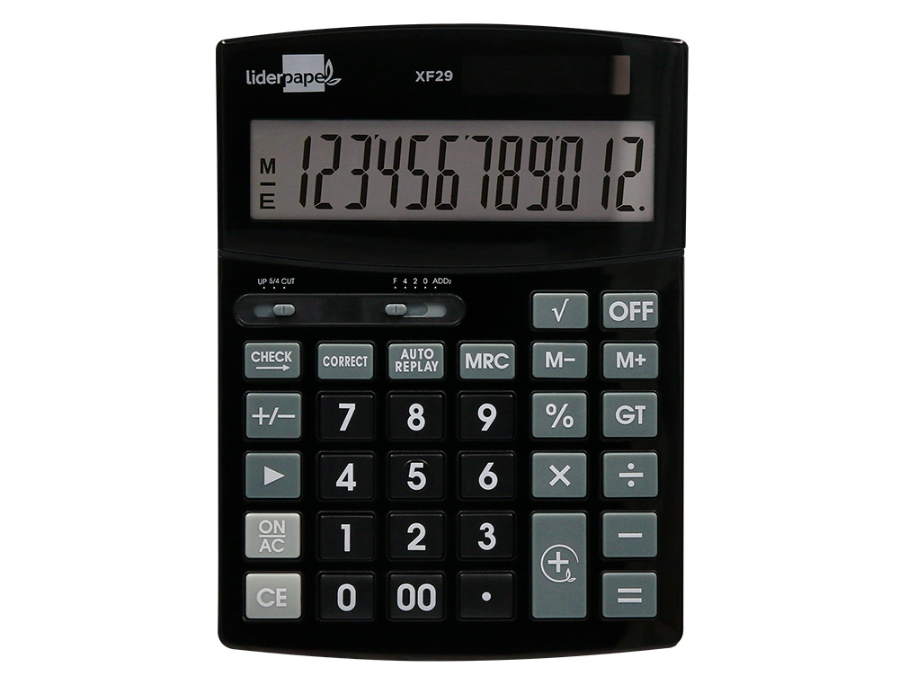 Calculadora liderpapel de secretaria xf29 12 digitos solar e pilhas cor preto 190x140x30 mm ( Imagem 5 de 13 ) - Preview