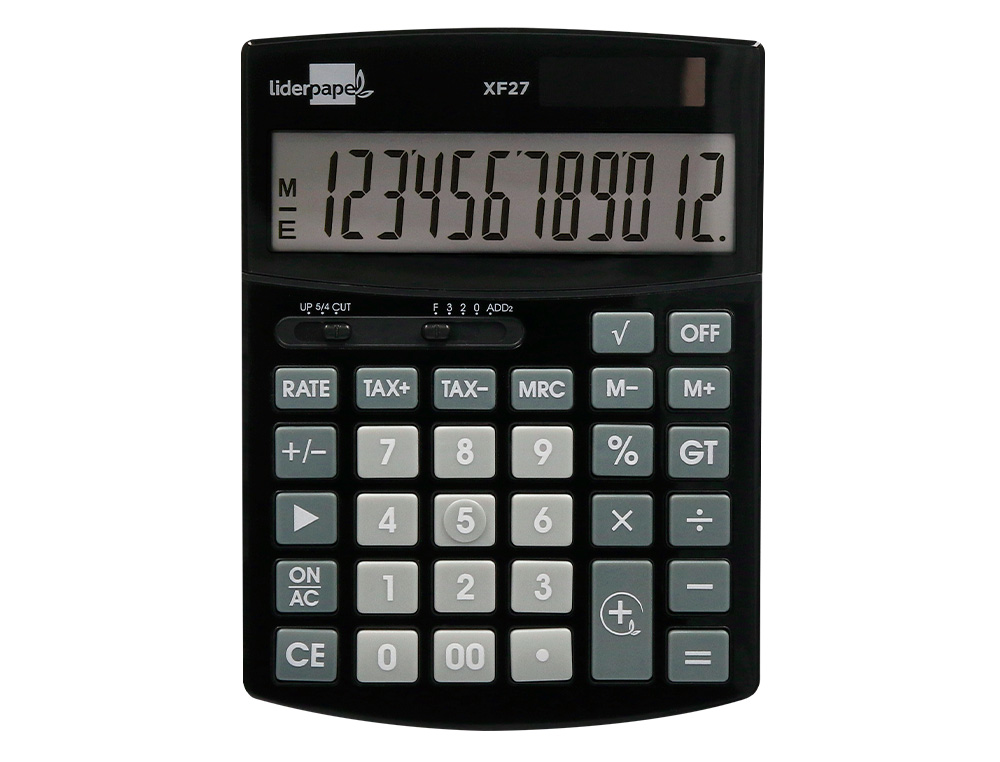 Calculadora liderpapel de secretaria xf27 12 digitos taxas solar e pilhas cor preto 155x115x25 mm ( Imagem 5 de 13 ) - Preview