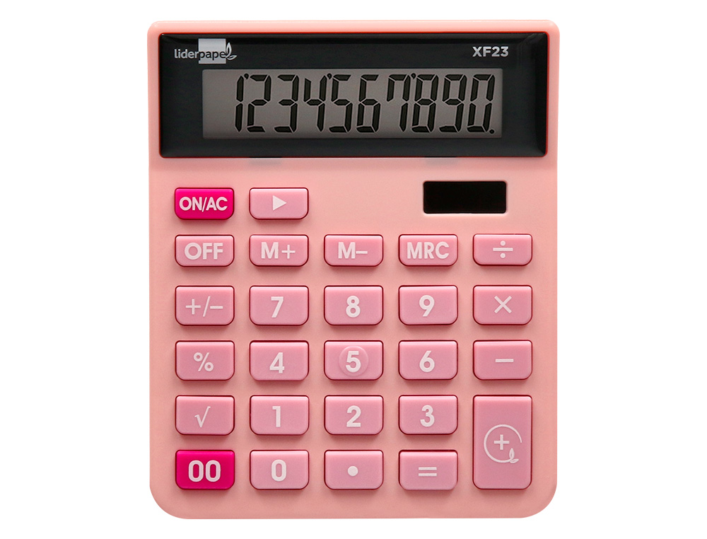 Calculadora liderpapel de secretaria xf23 10 digitos solar e pilhas cor rosa 127x105x24 mm ( Imagem 5 de 14 ) - Preview