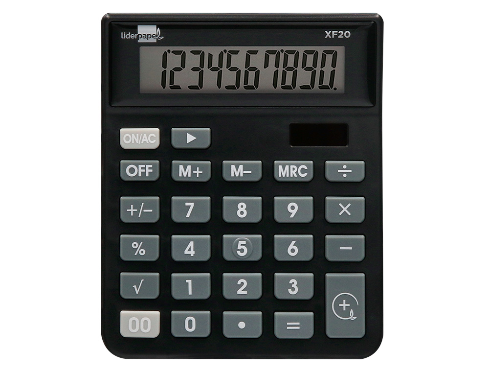 Calculadora liderpapel de secretaria xf20 10 digitos solar e pilhas cor preto 127x105x24 mm ( Imagem 5 de 13 ) - Preview