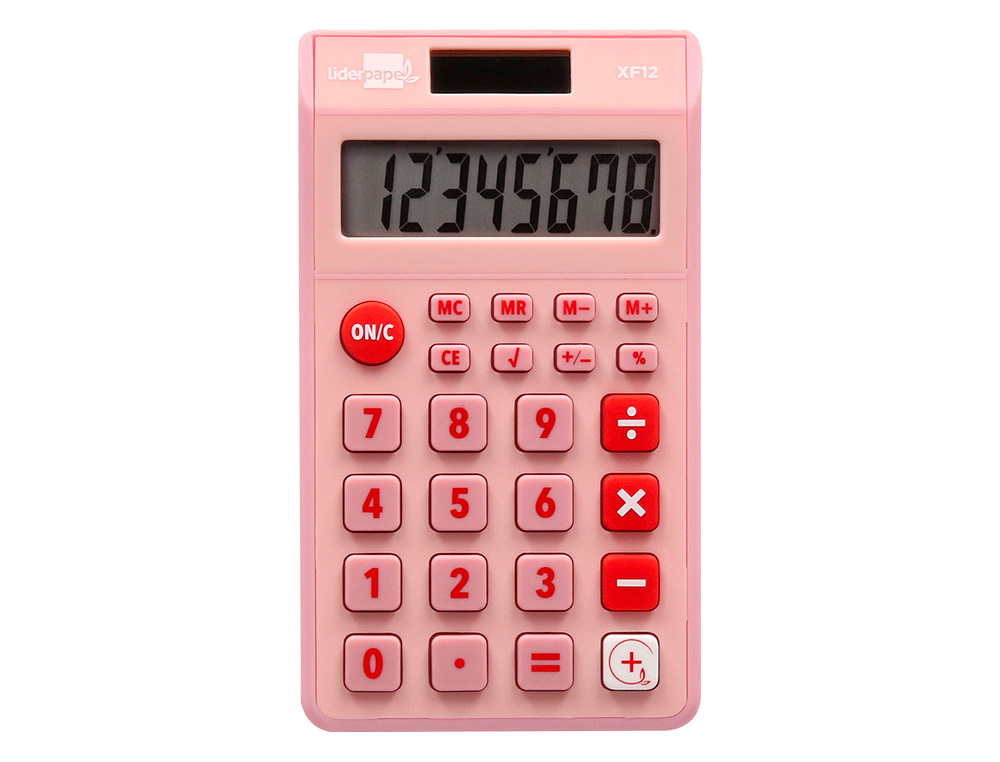 Calculadora liderpapel de bolso xf12 8 digitos solar e pilhas cor rosa 115x65x8 mm ( Imagem 5 de 11 ) - Preview