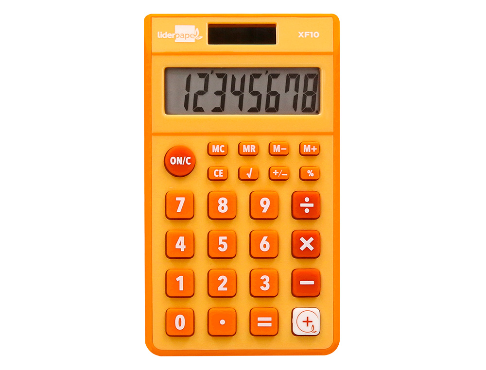 Calculadora liderpapel de bolso xf10 8 digitos solar e pilhas cor laranja 115x65x8 mm ( Imagem 5 de 11 ) - Preview