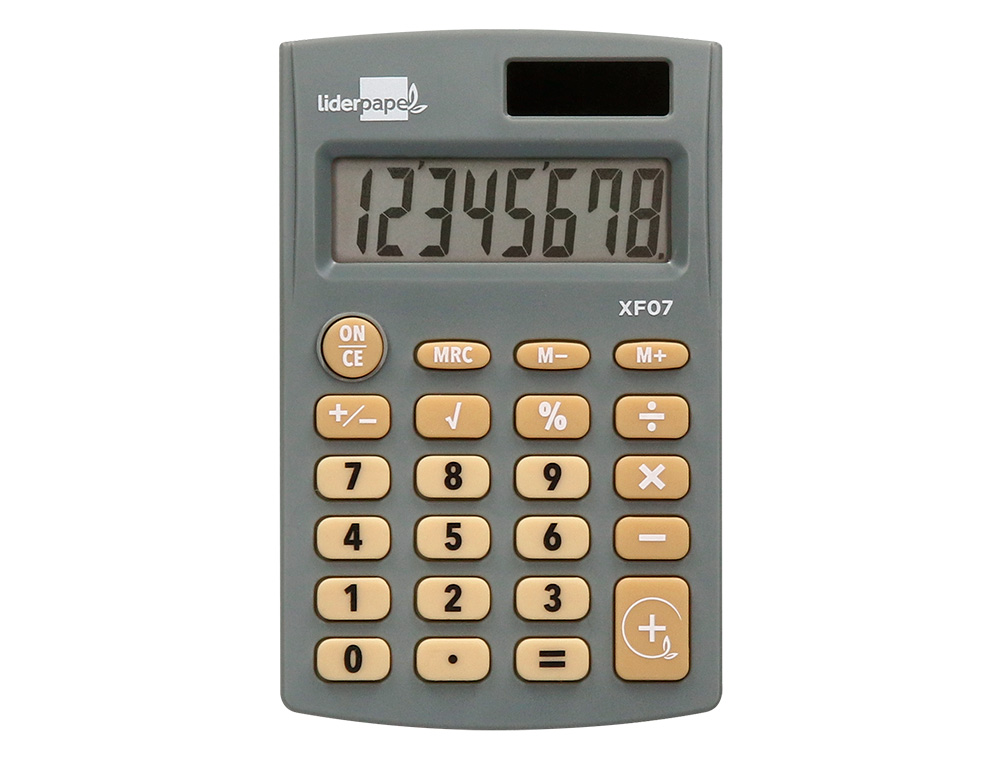 Calculadora liderpapel de bolso xf07 8 digitos solar e pilhas cor cinza 98x62x8 mm ( Imagem 5 de 11 ) - Preview