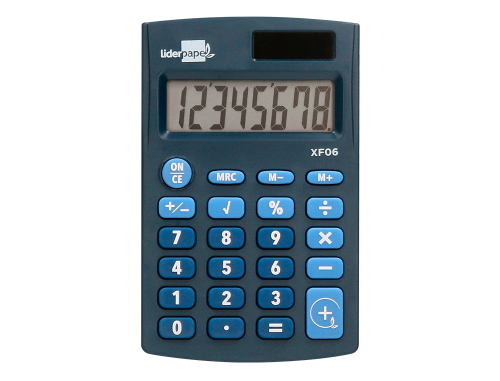 Calculadora liderpapel de bolso xf06 8 digitos solar e pilhas cor azul 98x62x8 mm ( Imagem 5 de 11 ) - Preview