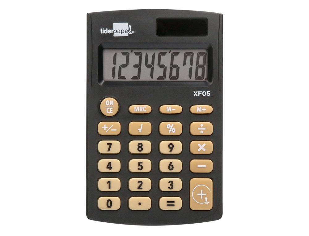 Calculadora liderpapel de bolso xf05 8 digitos solar e pilhas cor preto 98x62x8 mm ( Imagem 5 de 11 ) - Preview