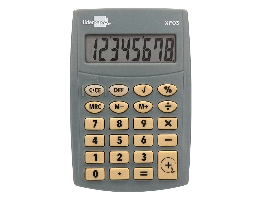 Calculadora liderpapel de bolso xf03 8 digitos pilhas cor cinza 99x64x9 mm ( Imagem 5 de 11 ) - Preview
