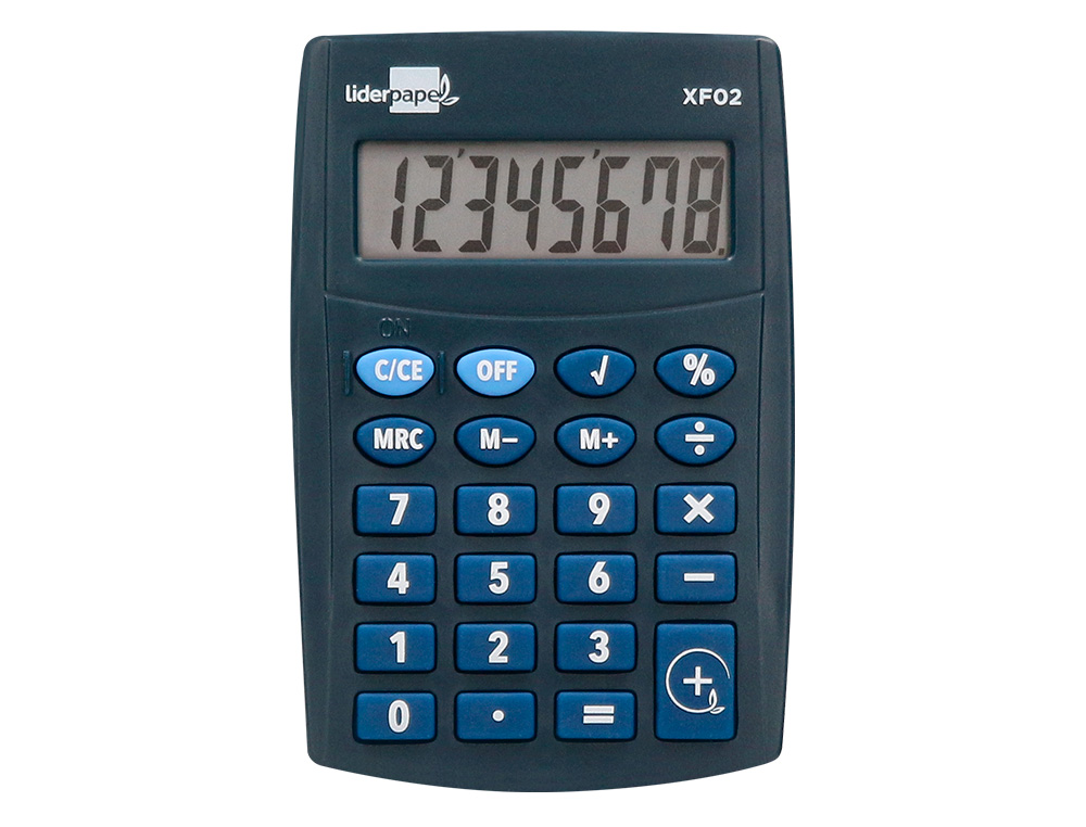 Calculadora liderpapel de bolso xf02 8 digitos pilhas cor azul 99x64x9 mm ( Imagem 5 de 11 ) - Preview