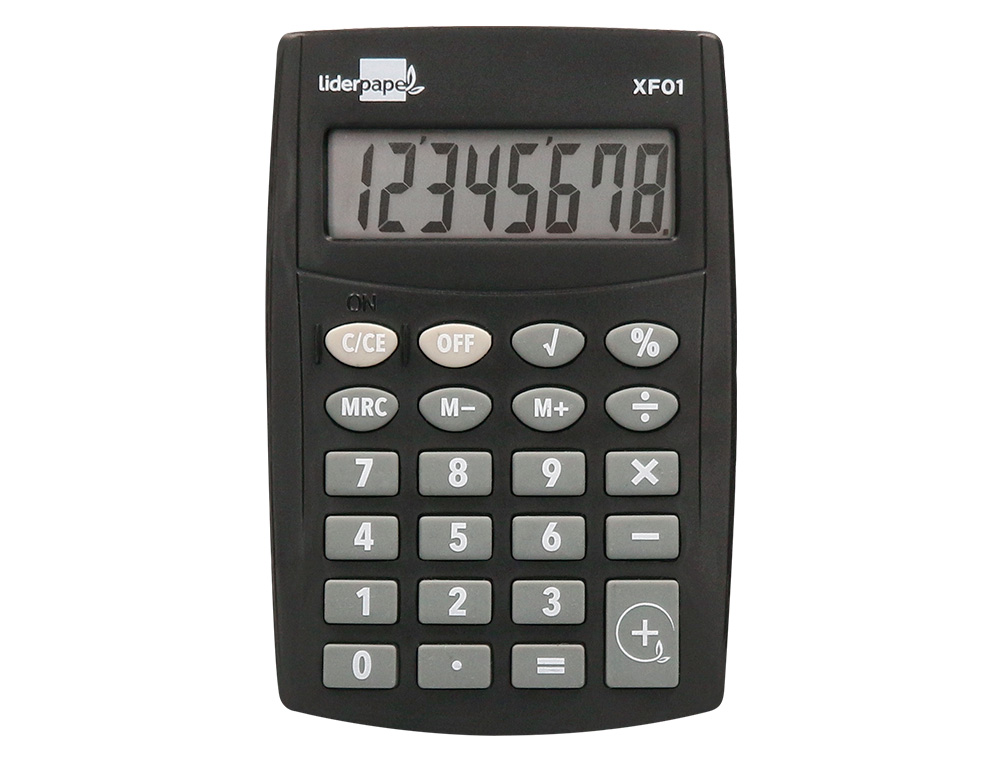 Calculadora liderpapel de bolso xf01 8 digitos pilhas cor preto 99x64x9 mm ( Imagem 5 de 11 ) - Preview