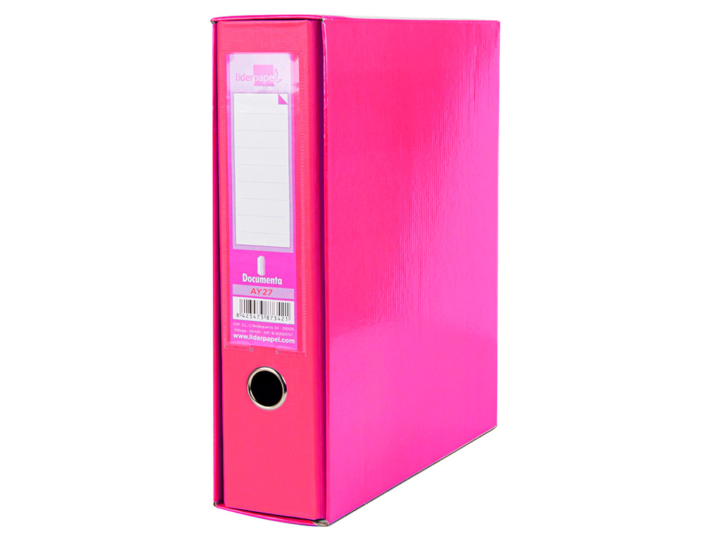 Caixa para pasta de arquivo de alavanca liderpapel documenta cartao din a4 lombada 75 mm rosa ( Imagem 3 de 7 ) - Preview