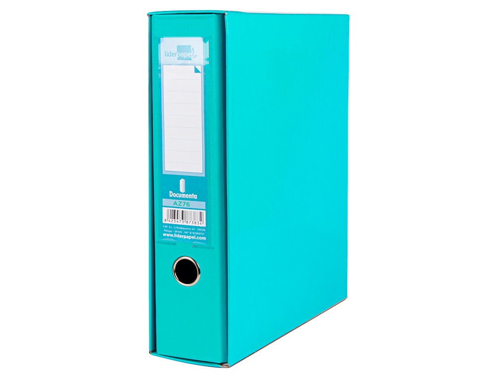 Caixa para pasta de arquivo de alavanca liderpapel documenta cartao din a4 lombada 75 mm verde claro ( Imagem 5 de 7 ) - Preview
