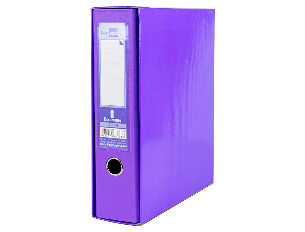Caixa para pasta de arquivo de alavanca liderpapel documenta cartao din a4 lombada 75 mm lilas ( Imagem 3 de 7 ) - Preview