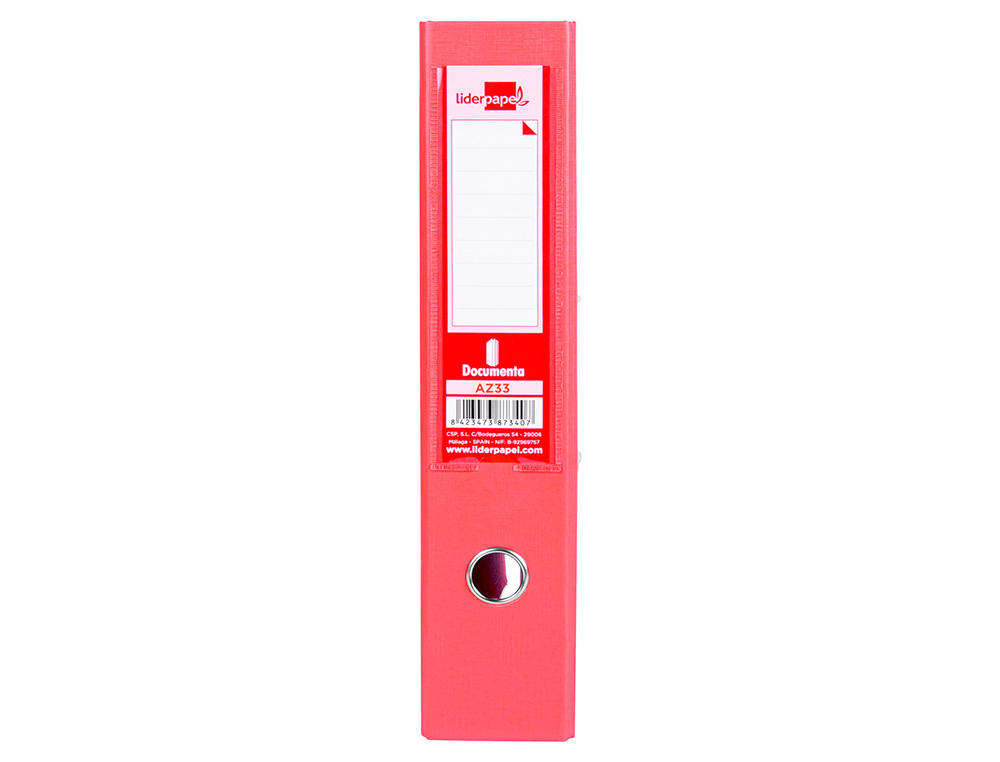 Pasta de arquivo de alavanca liderpapel documenta pvc folio lombada 75 mm vermelho ( Imagem 3 de 19 ) - Preview
