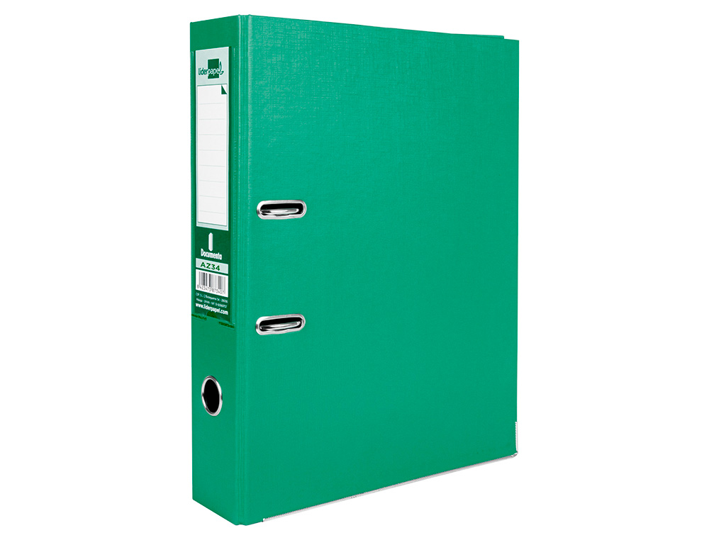 Pasta de arquivo de alavanca liderpapel documenta pvc folio lombada 75 mm verde ( Imagem 2 de 19 ) - Preview