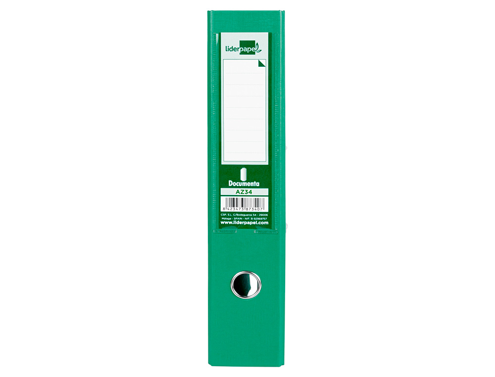 Pasta de arquivo de alavanca liderpapel documenta pvc folio lombada 75 mm verde ( Imagem 3 de 19 ) - Preview