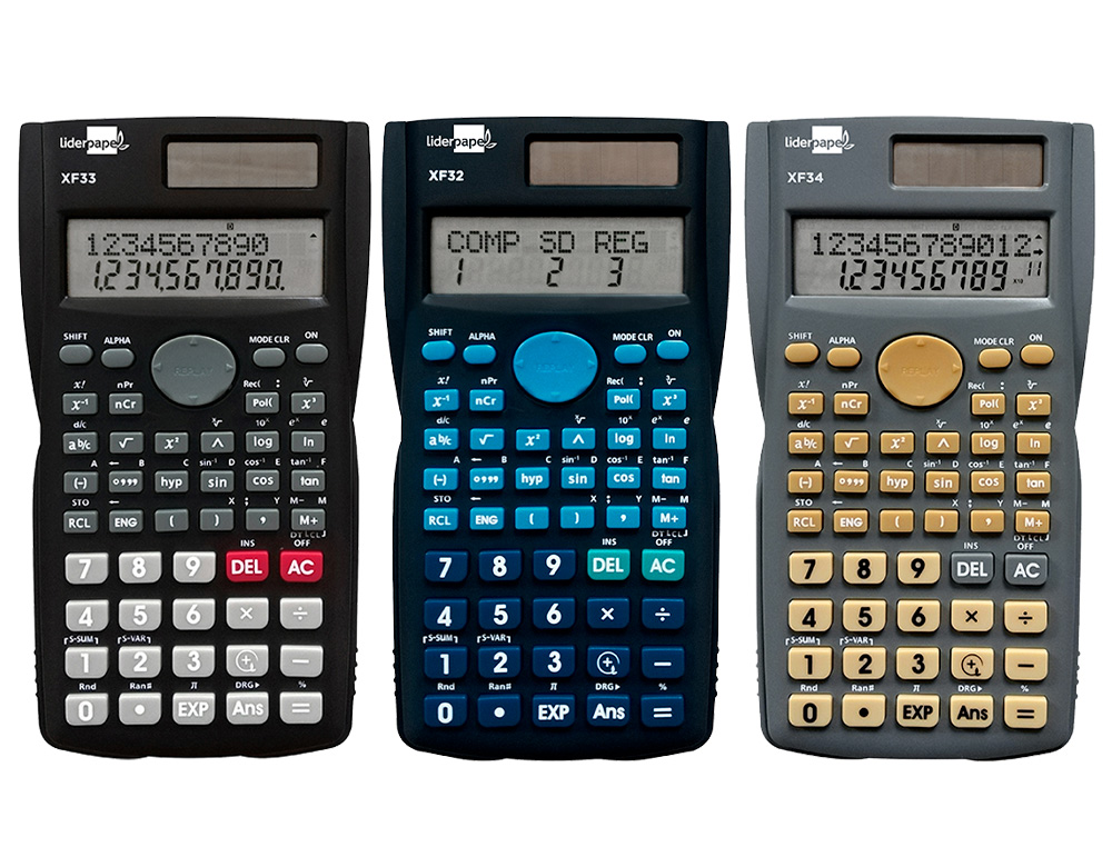 Calculadora liderpapel cientifica xf35 12 digitos 240 funcoes 156x85x20 mm expositor de 10 uds. cores sortidas ( Imagem 2 de 2 ) - Preview