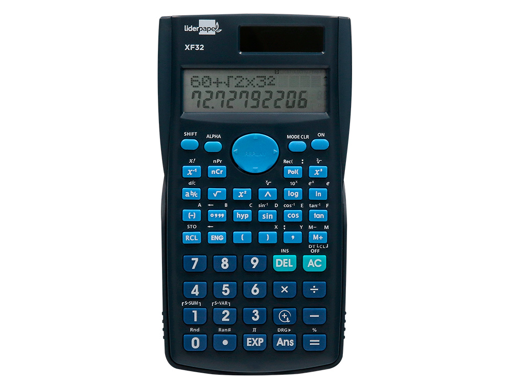 Calculadora liderpapel cientifica xf32 12 digitos 240 funcoes com tampa solar e pilhas cor azul 156x85x20 mm ( Imagem 5 de 17 ) - Preview