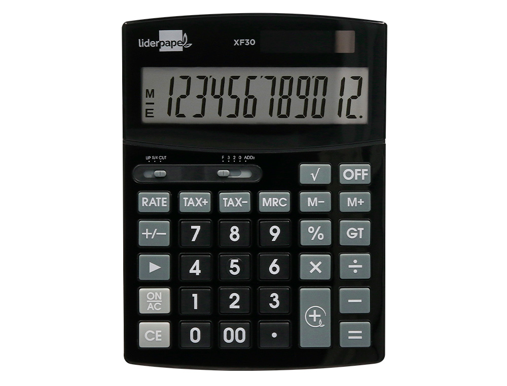 Calculadora liderpapel de secretaria xf30 12 digitos taxas solar e pilhas cor preto 190x140x25 mm ( Imagem 5 de 13 ) - Preview
