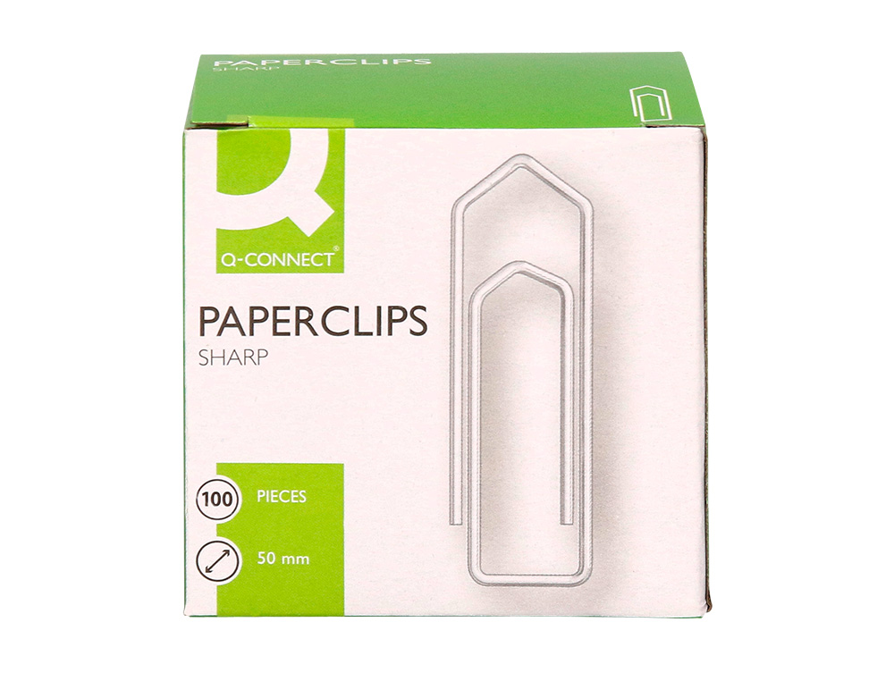 Clips Niquelados Q-Connect Plano Em Bico - N. 3, 50 mm Caixa de 100 Unidades ( Imagem 2 de 8 ) - Preview