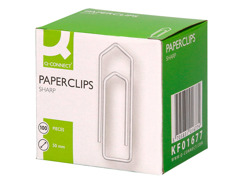 Clips Niquelados Q-Connect Plano Em Bico - N. 3, 50 mm Caixa de 100 Unidades ( Imagem 3 de 8 ) - Preview