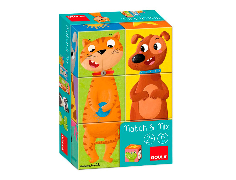 Puzzle Goula cubos de cartão empilháveis match&mix 6 peças ( Imagem 2 de 5 ) - Preview