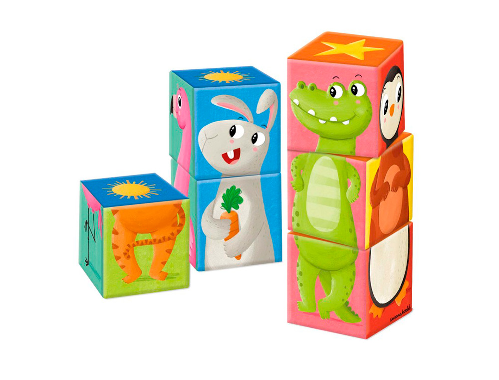 Puzzle Goula cubos de cartão empilháveis match&mix 6 peças ( Imagem 4 de 5 ) - Preview