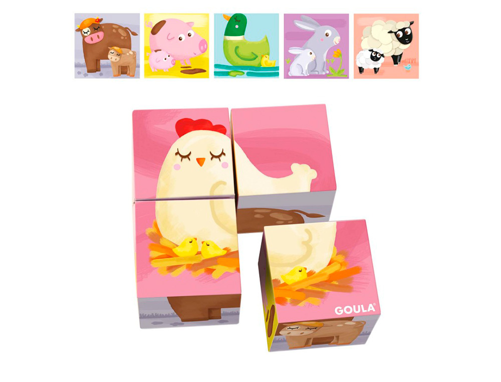 Puzzle Goula cubos de cartão 6 imagens diferentes 4 peças ( Imagem 2 de 4 ) - Preview