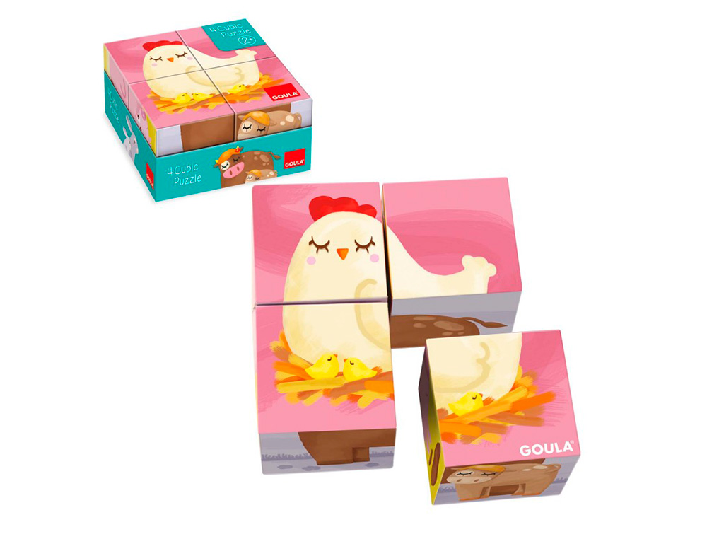 Puzzle Goula cubos de cartão 6 imagens diferentes 4 peças ( Imagem 4 de 4 ) - Preview