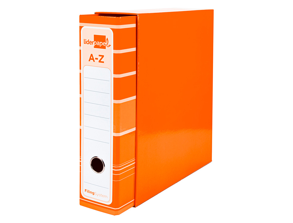 Pasta de arquivo de alavanca liderpapel filing system cartao forrado din a4 com caixa laranja ( Imagem 3 de 18 ) - Preview