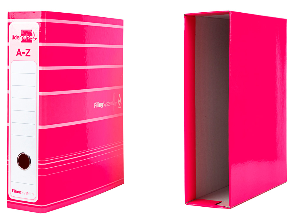 Pasta de arquivo de alavanca liderpapel filing system cartao forrado din a4 com caixa rosa ( Imagem 4 de 18 ) - Preview