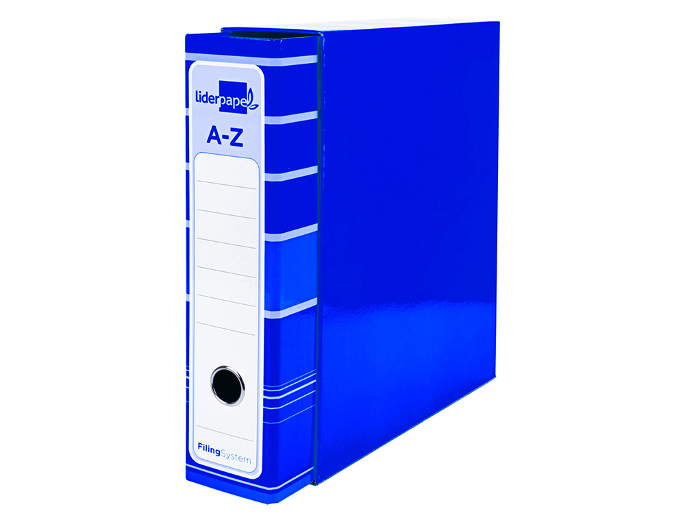 Pasta de arquivo de alavanca liderpapel filing system cartao forrado din a4 com caixa azul ( Imagem 3 de 18 ) - Preview