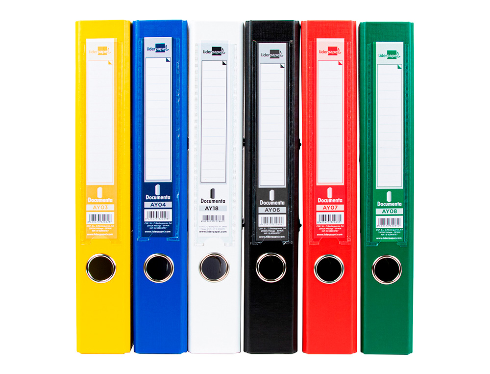Pasta de arquivo de alavanca liderpapel documenta pvc din a4 lombada 52 mm cores sortidas classic azul cinza, preto verm (12 unidades) ( Imagem 3 de 8 ) - Preview