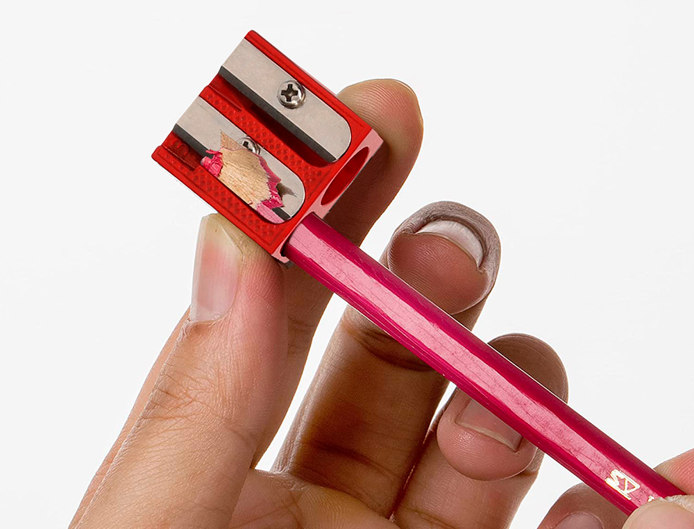 Apara lapis liderpapel metalico 2 usos cor vermelho (20 unidades) ( Imagem 5 de 6 ) - Preview