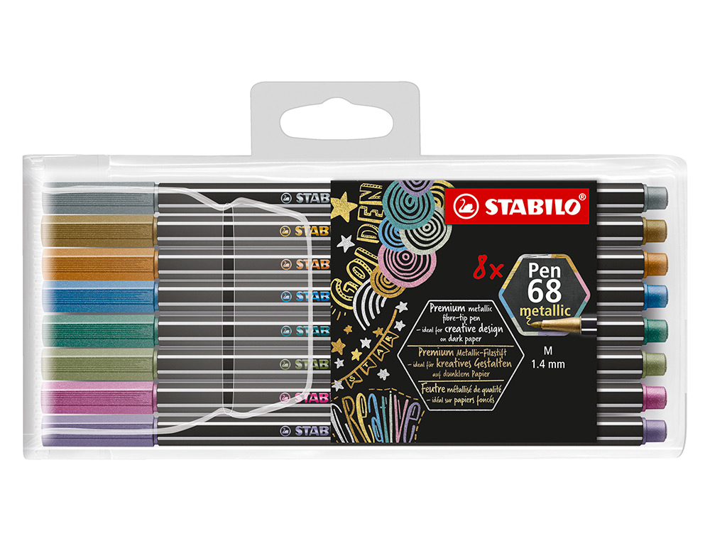 Marcador stabilo aguarelavel pen 68 metalico 1 mm estojo de 8 unidades cores sortidas ( Imagem 2 de 13 ) - Preview