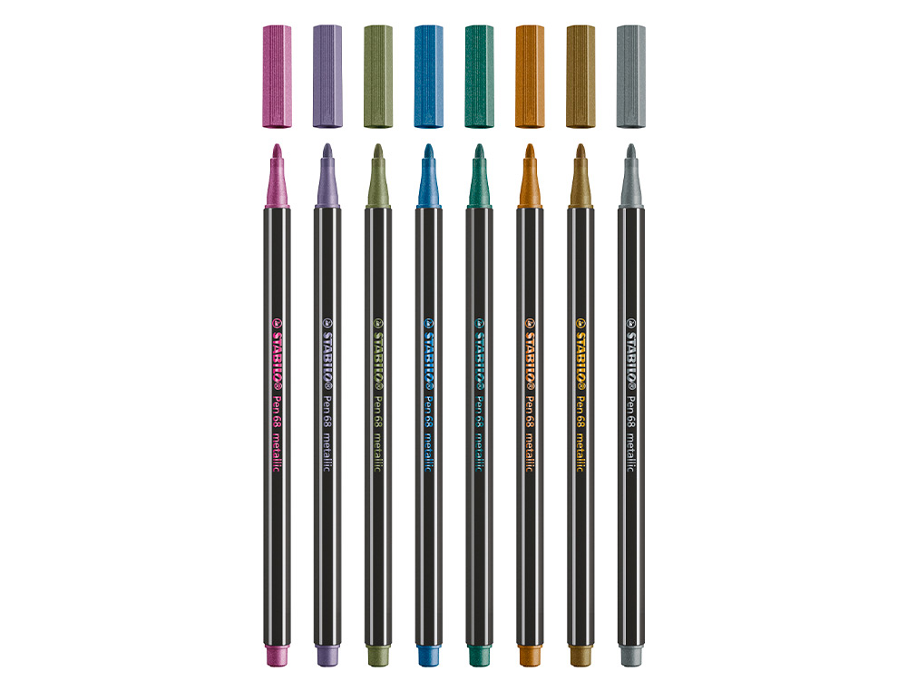 Marcador stabilo aguarelavel pen 68 metalico 1 mm estojo de 8 unidades cores sortidas ( Imagem 4 de 13 ) - Preview
