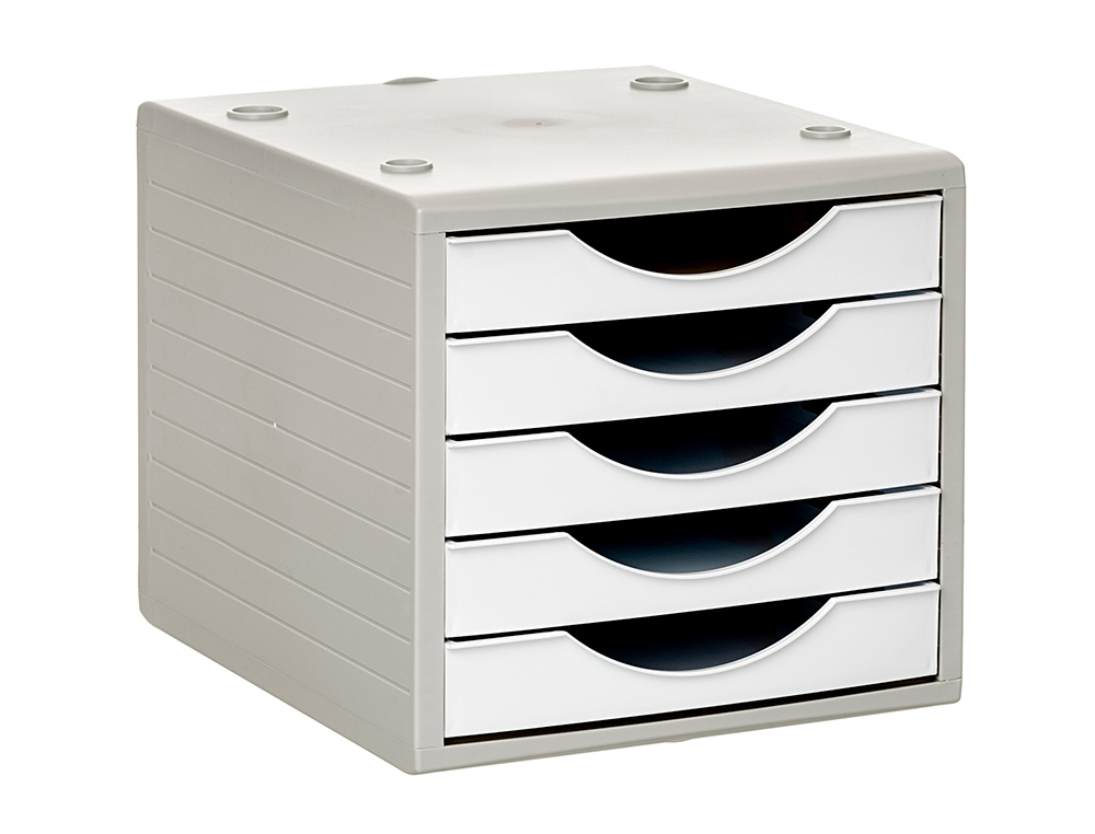 Bloco classificador de gavetas q-connect 5 gavetas cor branco opaco 270x340x260 mm ( Imagem 2 de 2 ) - Preview