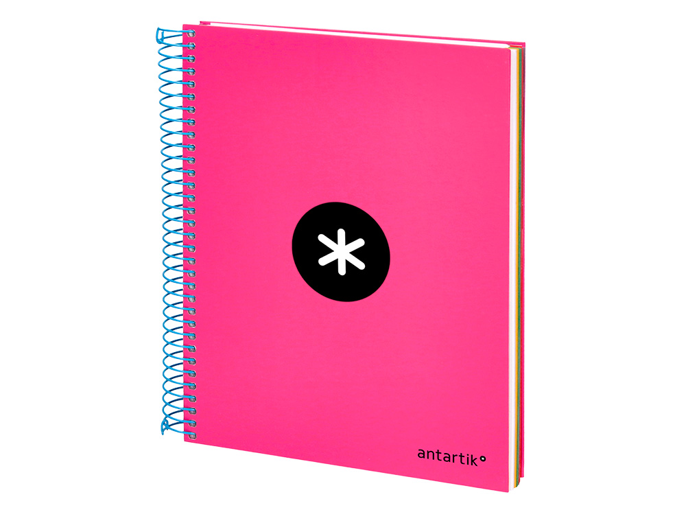 Caderno espiral liderpapel din a5 antartik 120 f 100 gr quadricula 5 mm 5 bandas de cores cor rosa f. ( Imagem 5 de 12 ) - Preview