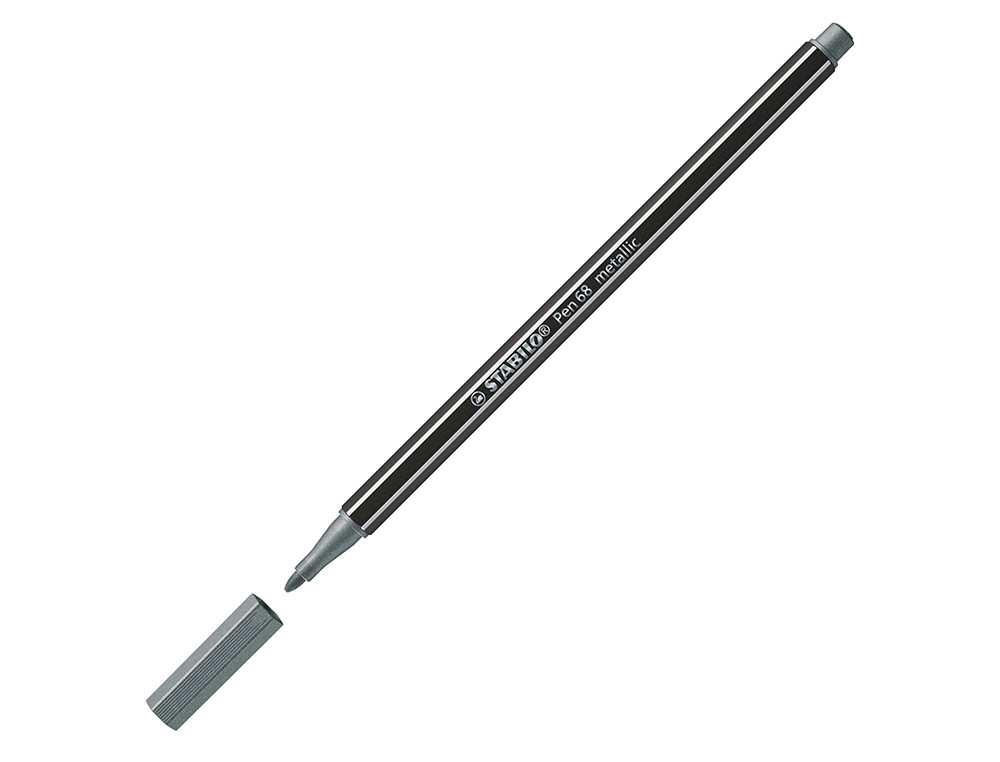 Marcador stabilo aguarelavel pen 68 metalico prata 1 mm ( Imagem 2 de 8 ) - Preview