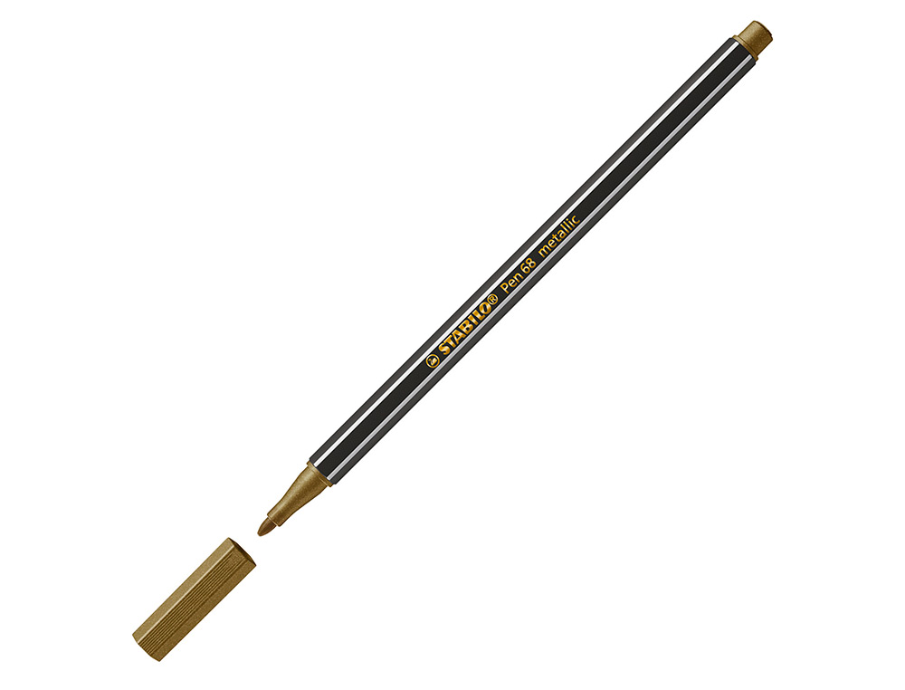 Marcador stabilo aguarelavel pen 68 metalico ouro 1 mm ( Imagem 2 de 8 ) - Preview