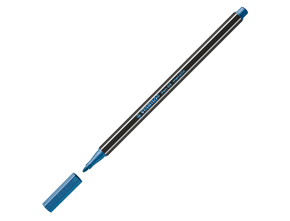 Marcador stabilo aguarelavel pen 68 metalico azul 1 mm ( Imagem 2 de 8 ) - Preview