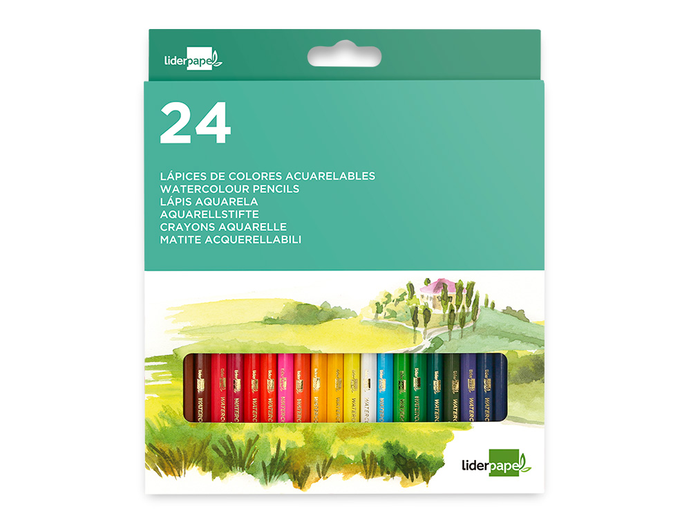 Lapis de cores liderpapel aguarelaveis caixa de 24 cores ( Imagem 2 de 8 ) - Preview