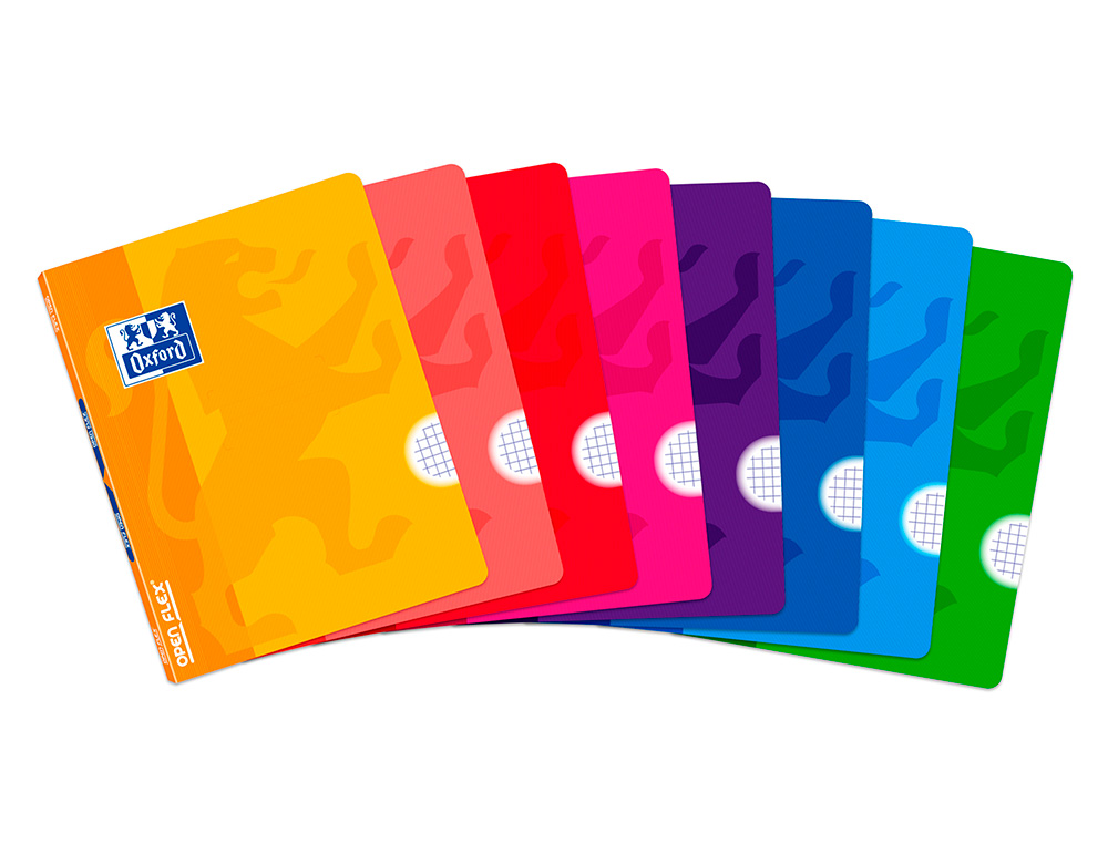 Caderno escolar agrafado oxford capa flexivel optik paper openflex 48 folhas 90 gr din a5 quadricula 4 mm cores sortidas (10 unidades) ( Imagem 2 de 12 ) - Preview